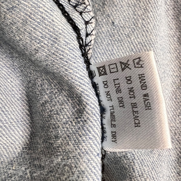 #A129  N By Nancy  Denim Vest  cottagecore  Ruffled Organza Sleeves  NWT  L - Picture 5 of 9